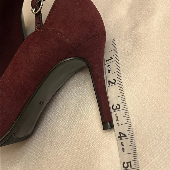 Marc Fisher Burgundy Suede Rhinestone Ankle Strap Heels
Size 6.5 - Picture 11 of 12